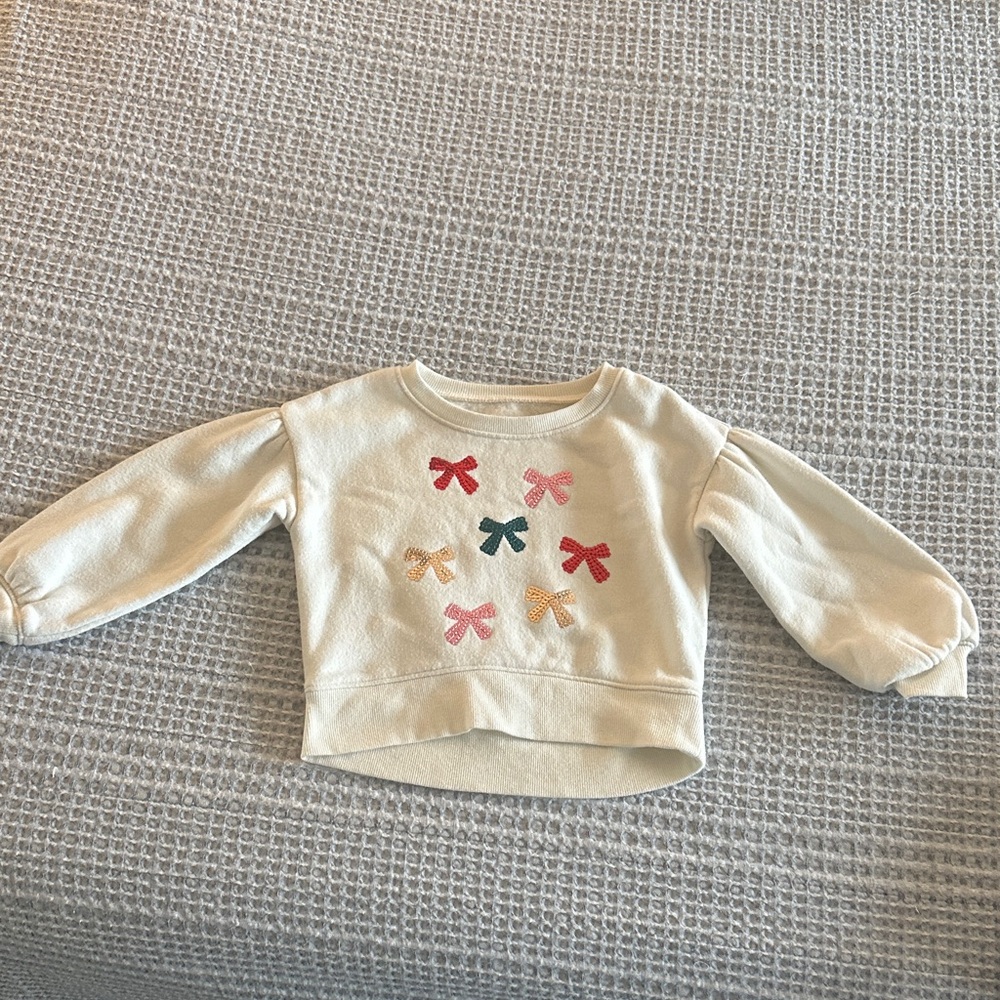 Jumping Beans Cream Sweatshirt with Colorful Bows